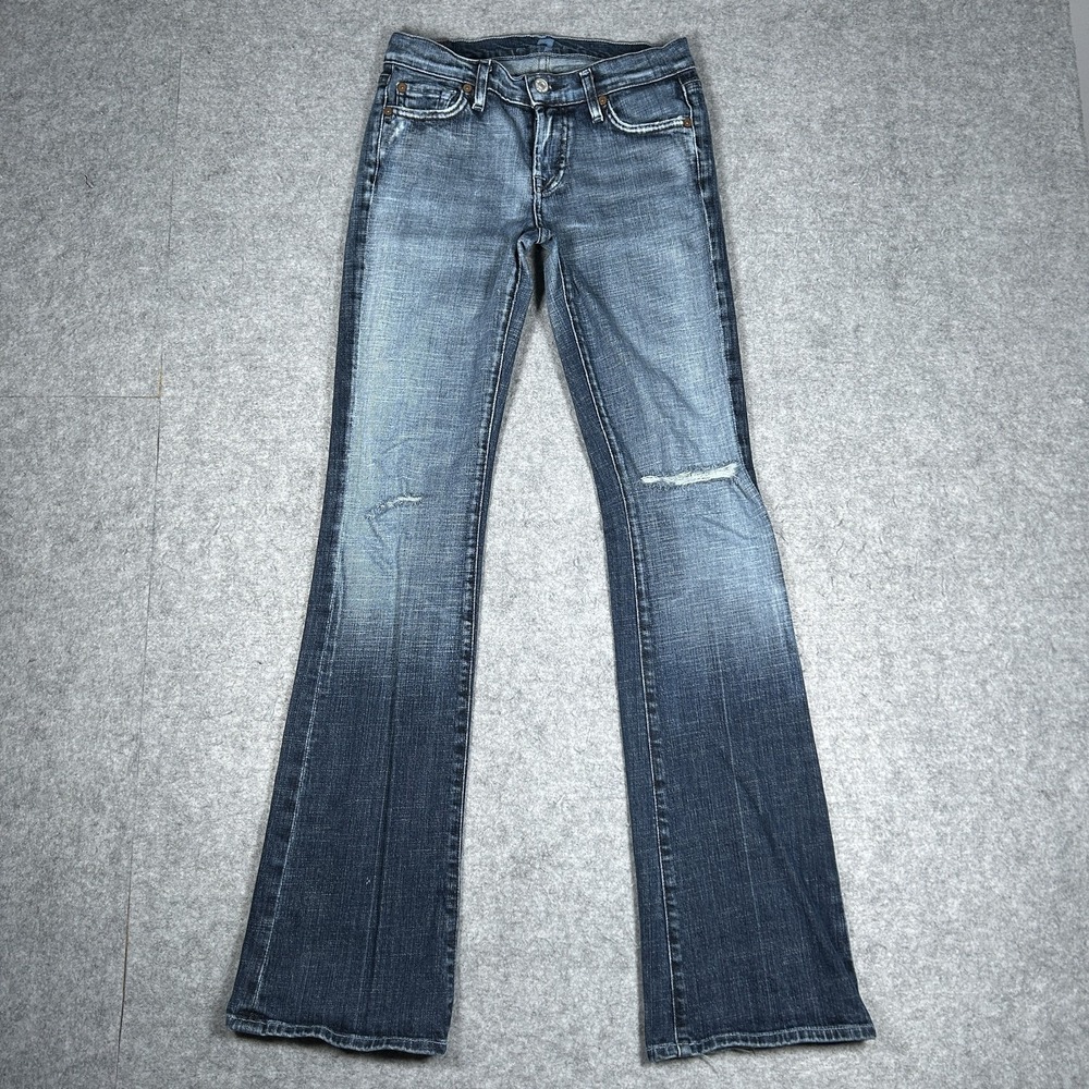 Vintage 7 For All Mankind Denim Jeans Womens 26 Medium Blue Wash Y2K Bootcut
